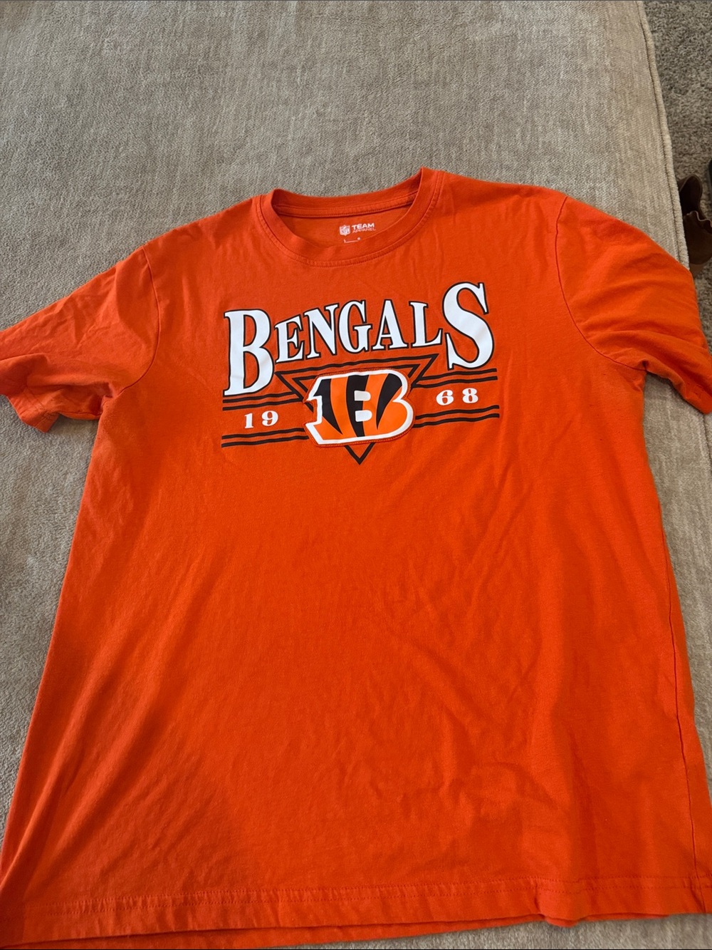 NFL Bengals Orange Graphic Tee with Team Logo